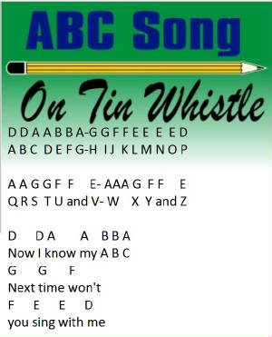 Abc Music Notes On Tin Whistle-Childrens Song
