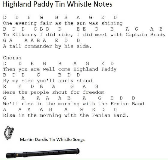 Highland Paddy Tin Whistle Music