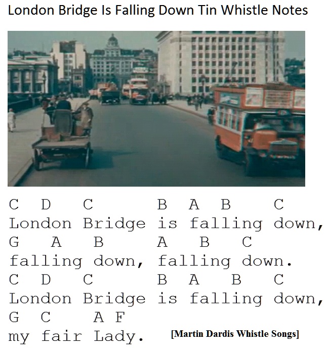 London Bridge Is Falling Down Tin Whistle Music