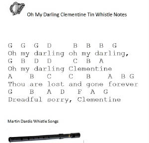 Oh My Darling Clementine Tin Whistle Music
