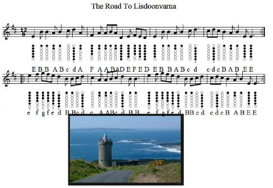 The road to Lisdoonvarna tin whistle music