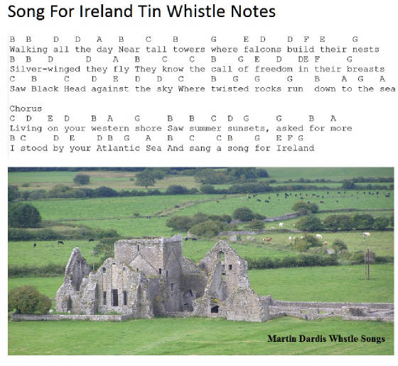 A Song For Ireland Tin Whistle Music