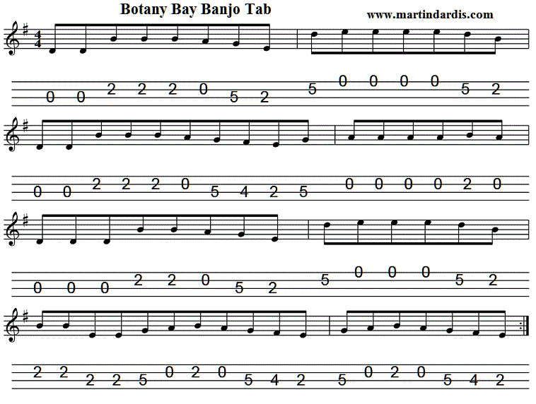 Botany Bay Banjo / Mandolin Tab
