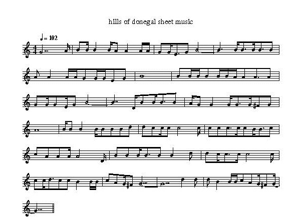 Hills Of Donegal Sheet Music