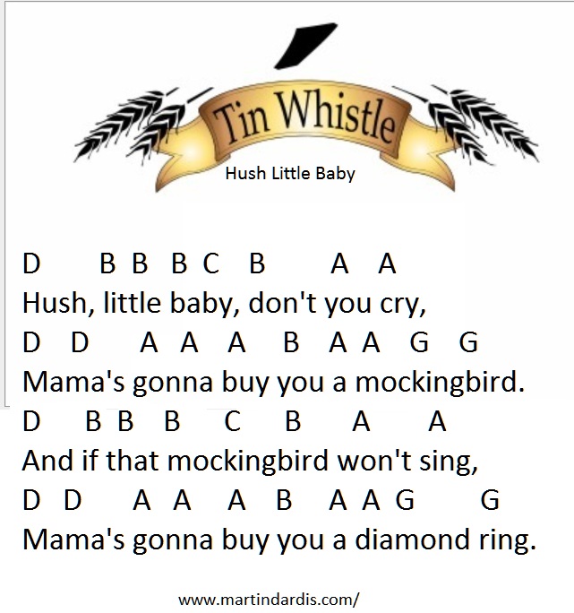 Hush Little Baby Tin Whistle Music