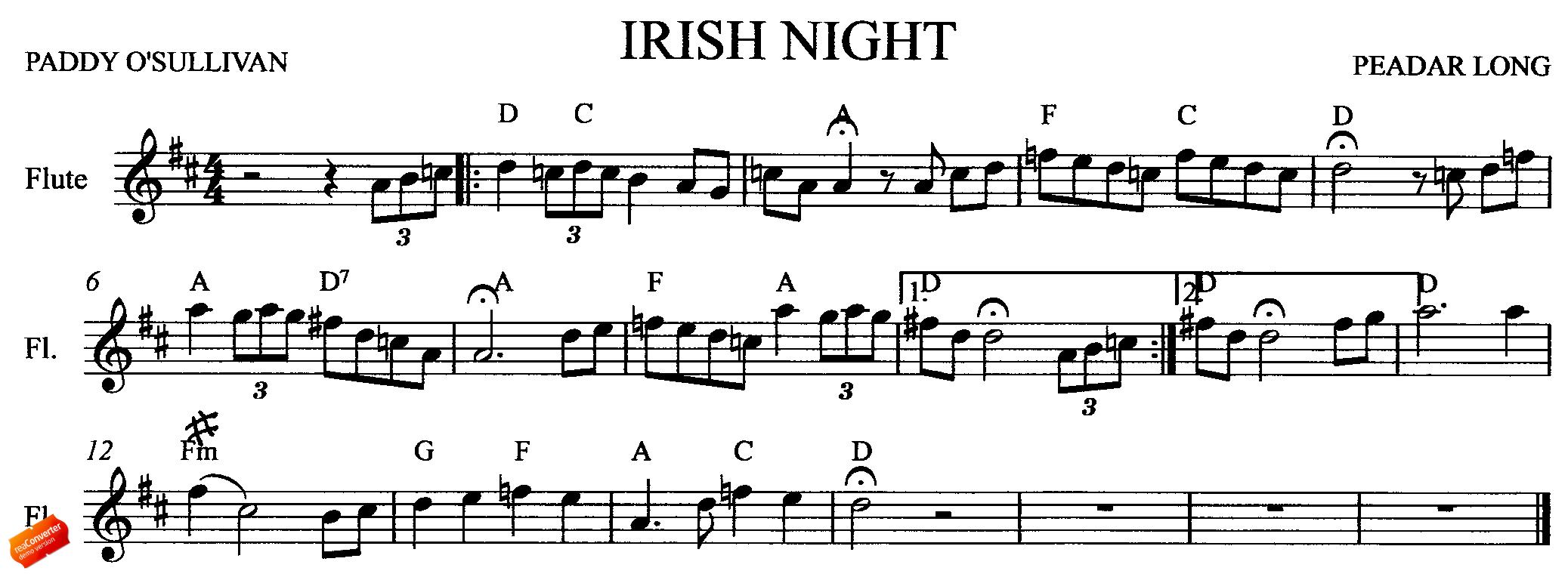 Irish Night Sheet Music