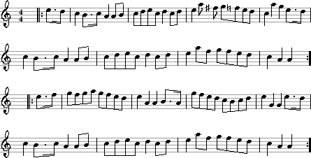 Parting Glass Music Notes