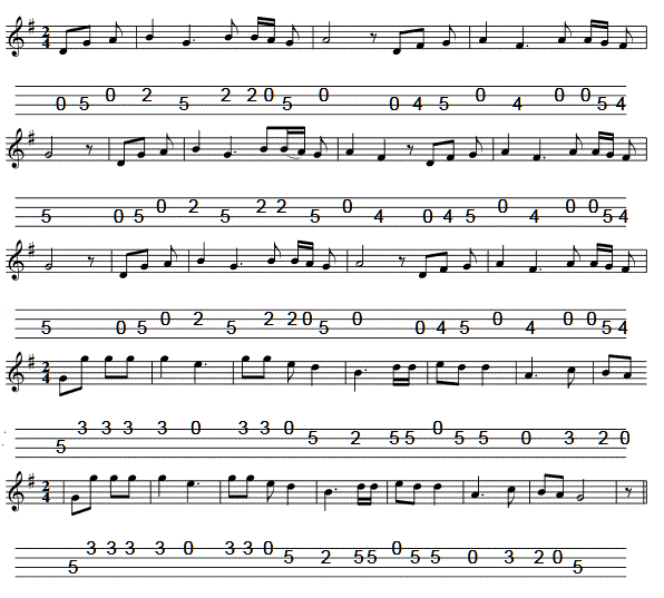 The Rooster Banjo Tab