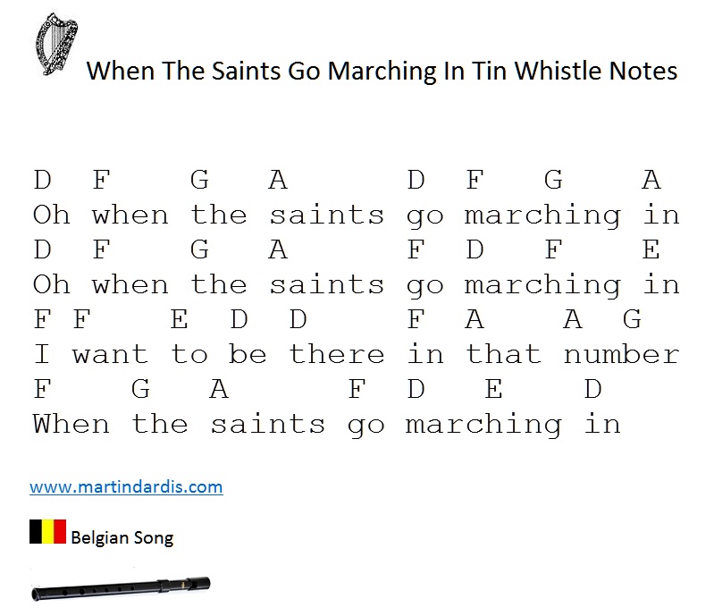 When the saints go marching in tin whistle music